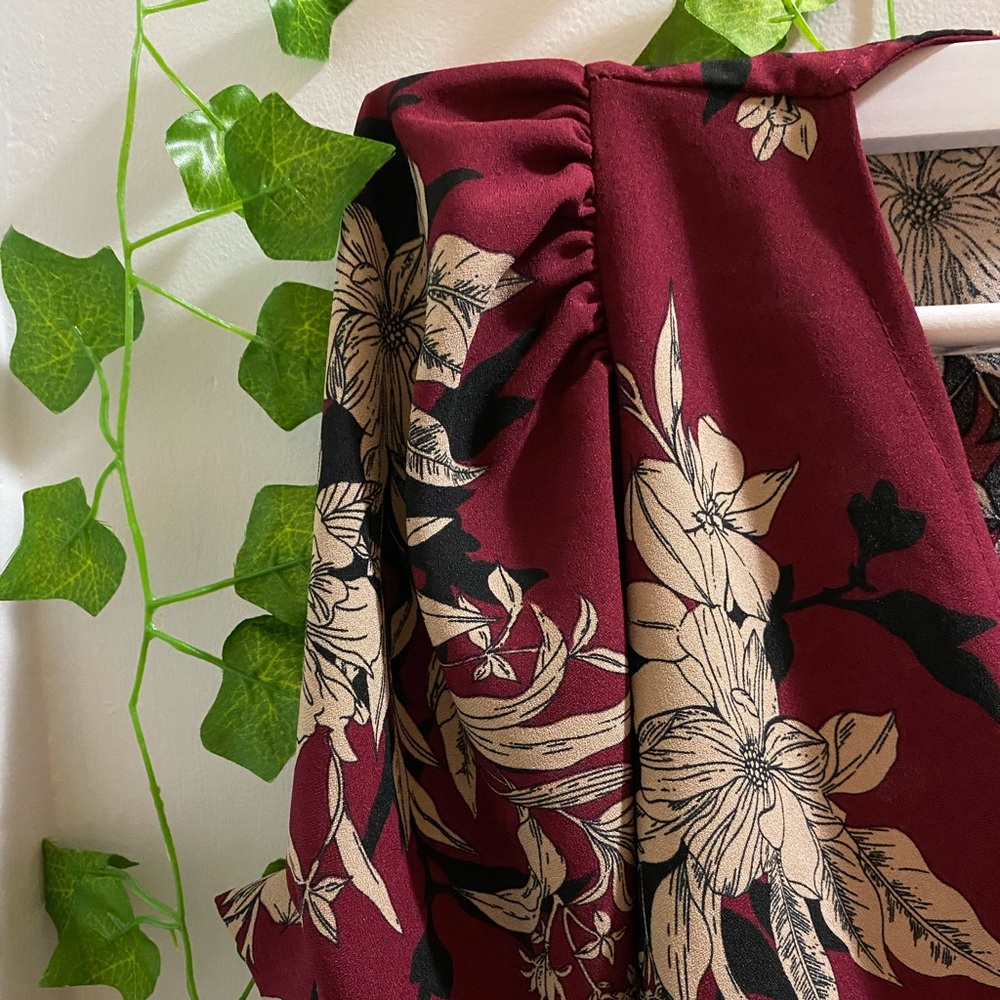 Red Floral Wrap-Dress